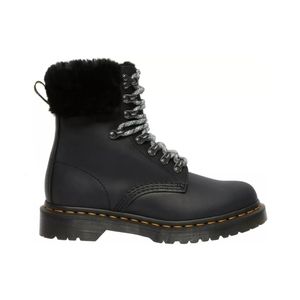 Dr. Martens Serena Collar Fur Streeter Lace up Winter Black Boots Womens Size 11